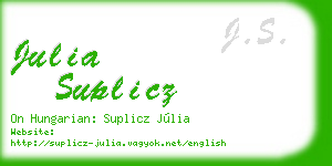 julia suplicz business card